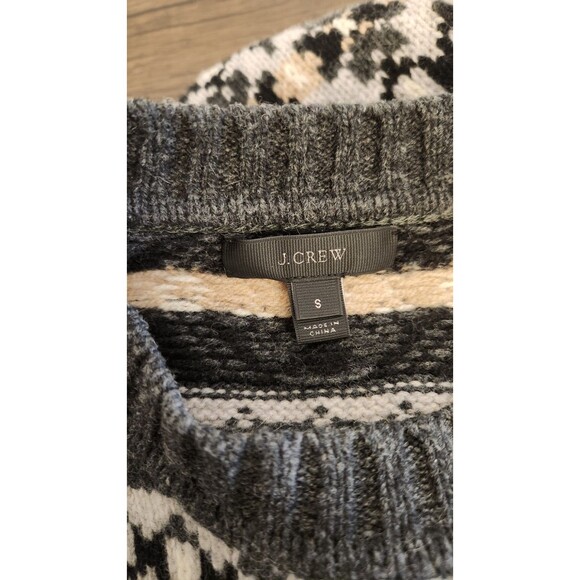 J Crew Womens Fair Isle Lambswool Sweater Nordic Crew Neck Small Pullover - Picture 3 of 9